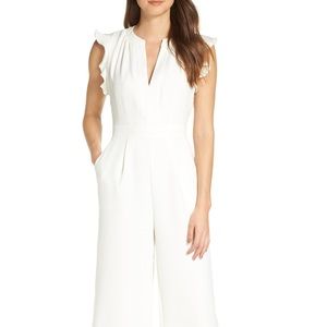Vince Camuto Ruffle Wide Leg Crop Jumpsuit
IVORY, Size 4 Bridal/Bride